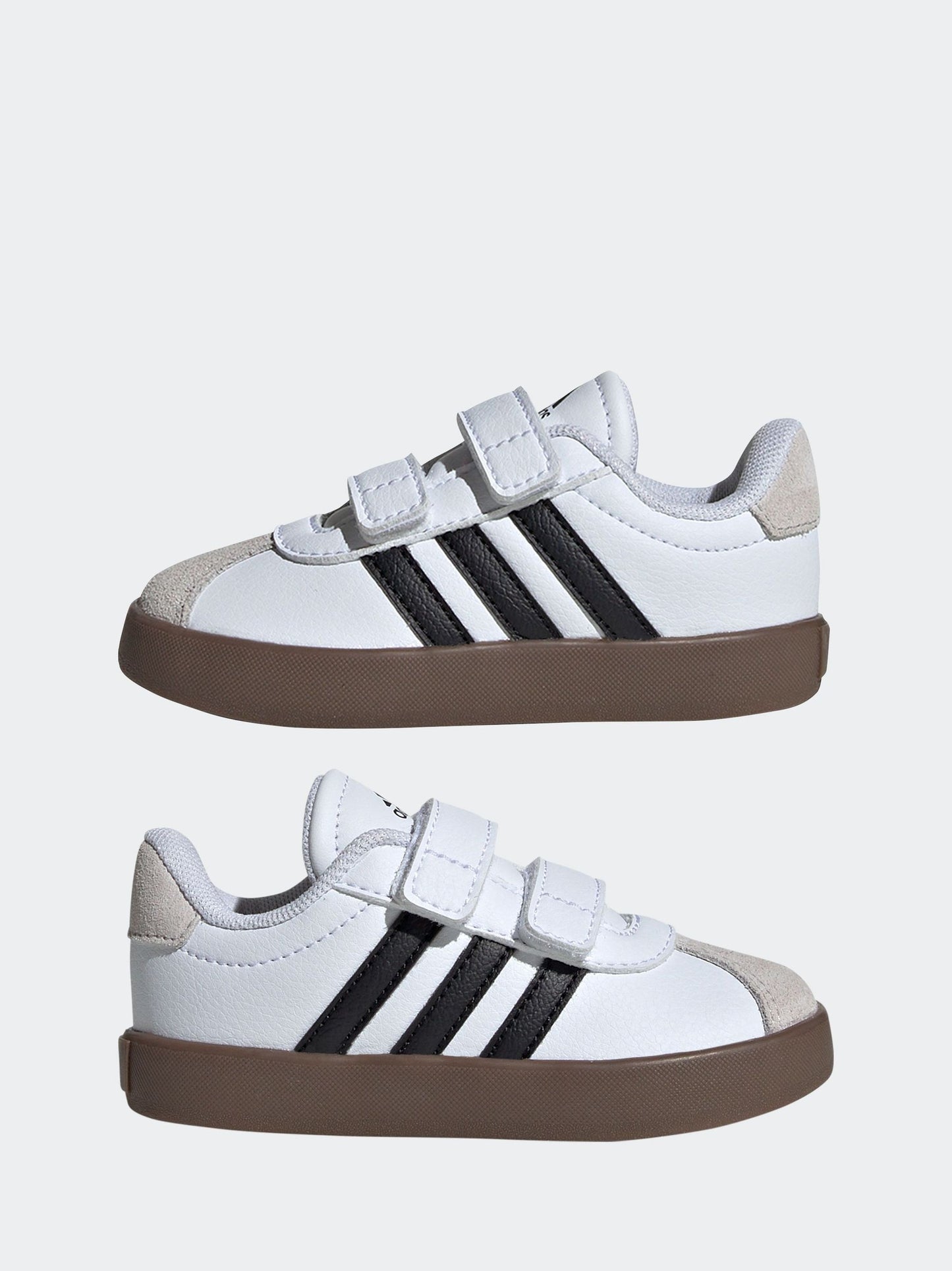 adidas White/Black VL Court 3.0 Hook and Loop Infant Trainers image 5