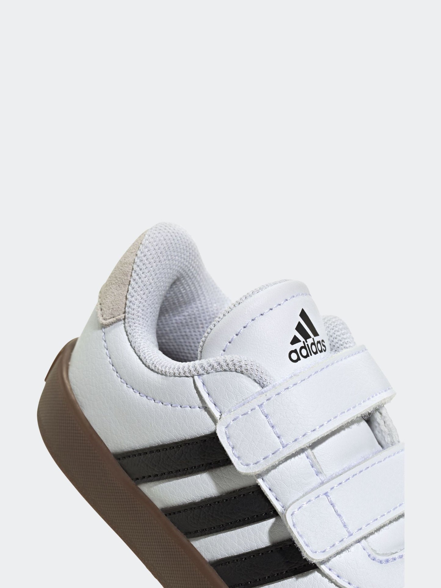 adidas White/Black VL Court 3.0 Hook and Loop Infant Trainers image 8