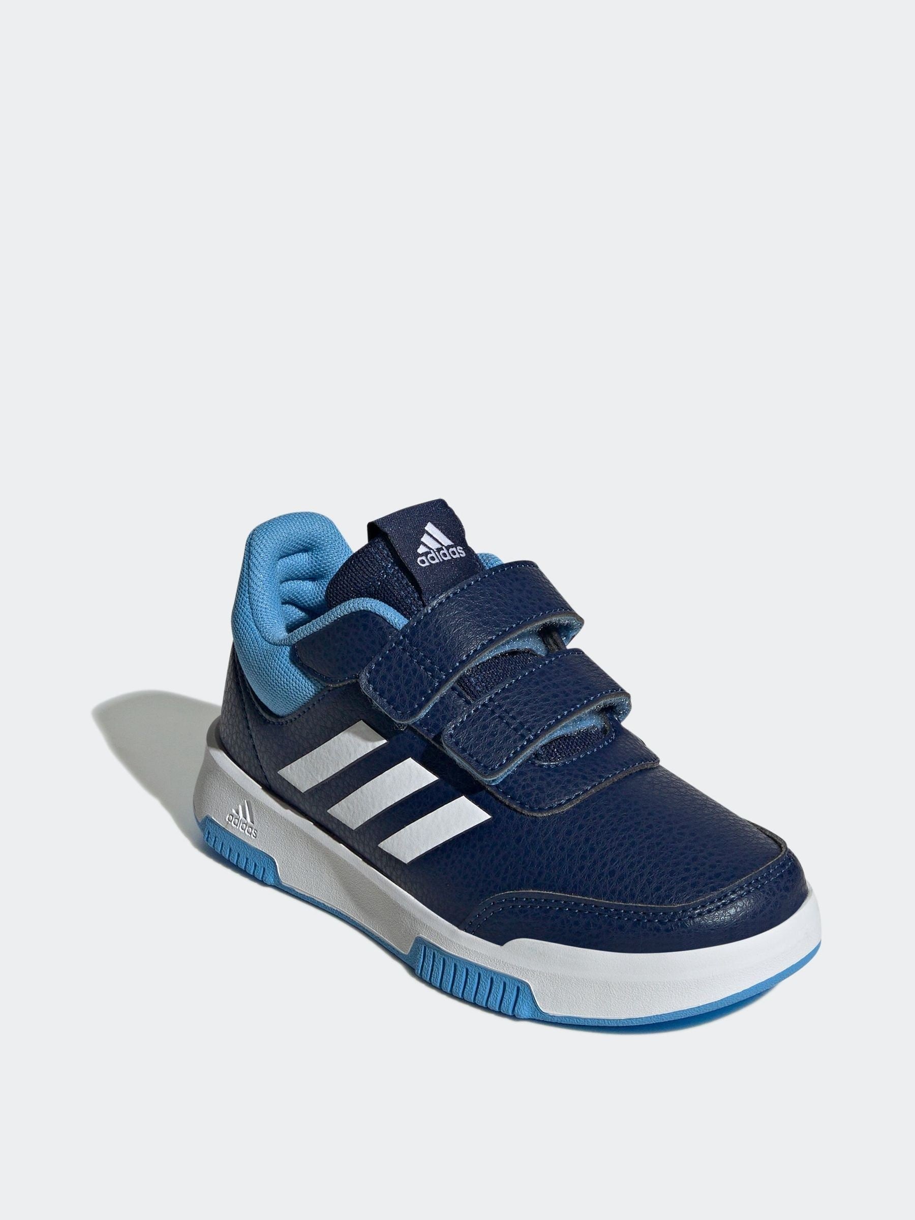 adidas Navy/Blue/White Hook and Loop Tensaur Kids Trainers image 3