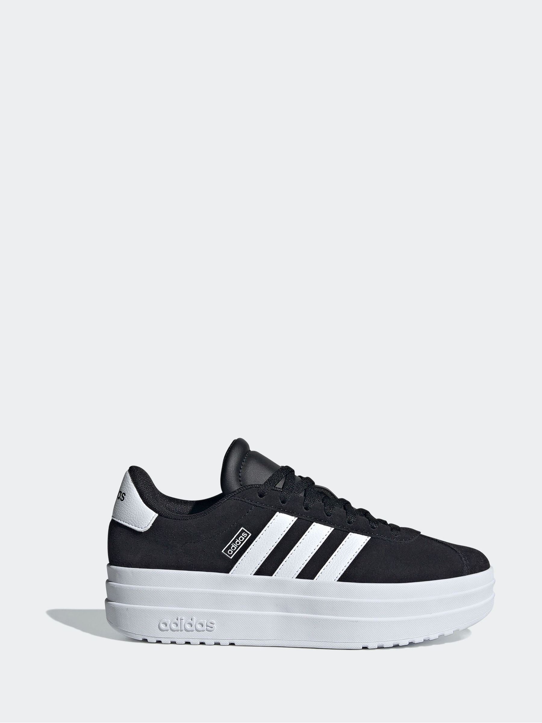adidas Black/White VL Court Bold Lace Junior Trainers image 2