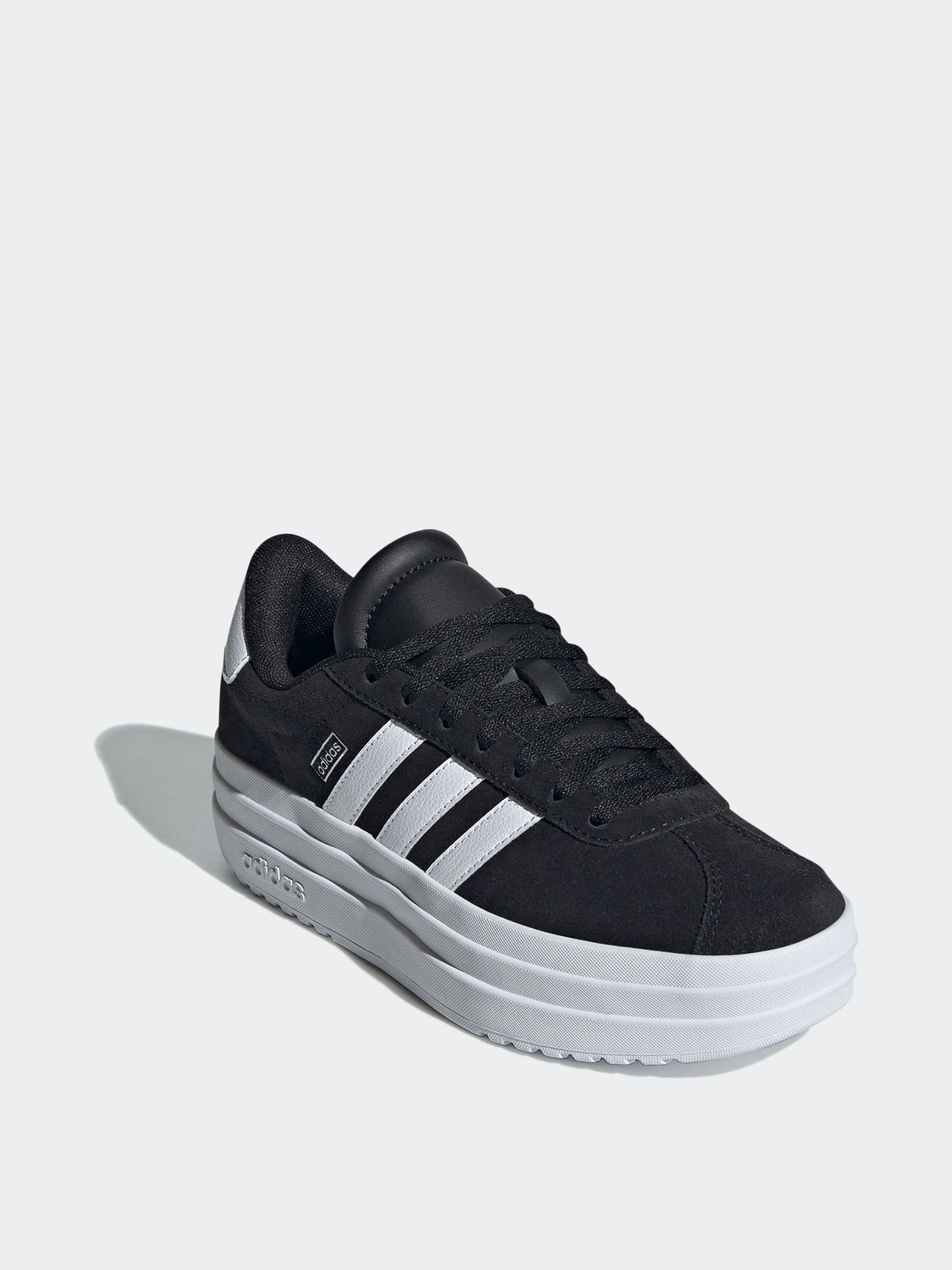 adidas Black/White VL Court Bold Lace Junior Trainers image 4