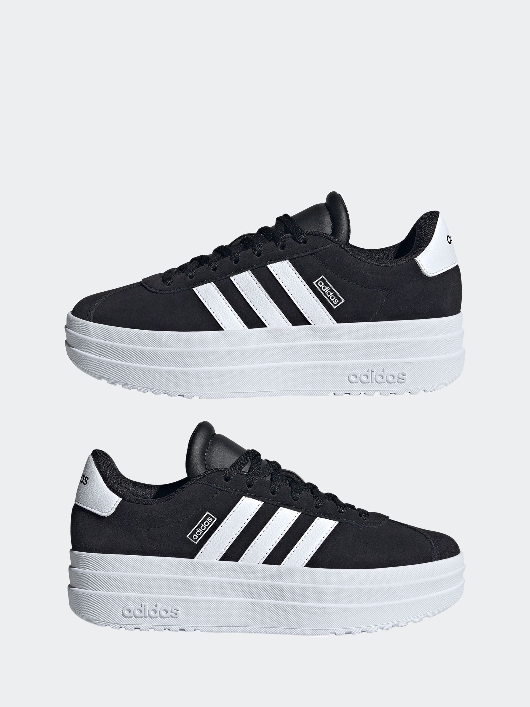 adidas Black/White VL Court Bold Lace Junior Trainers image 6