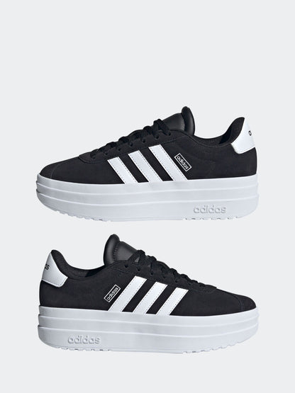 adidas Black/White VL Court Bold Lace Junior Trainers image 6