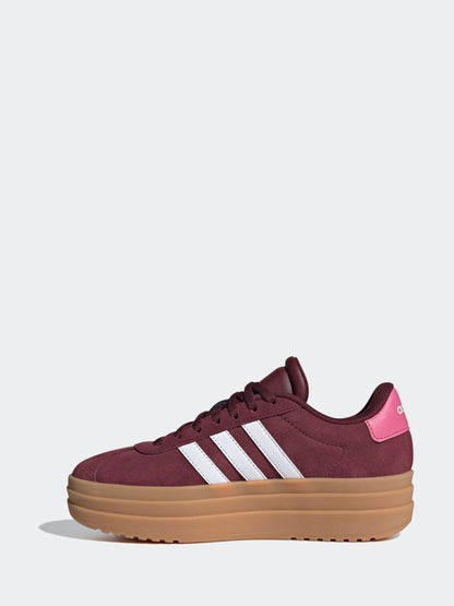 adidas Burgundy Red VL Court Bold Lace Junior Trainers image 4