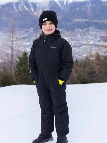 Dsiney Kidz - Mountain Warehouse Black Cloud Kids All In One Waterproof Fleece Lined Snowsuit image 1