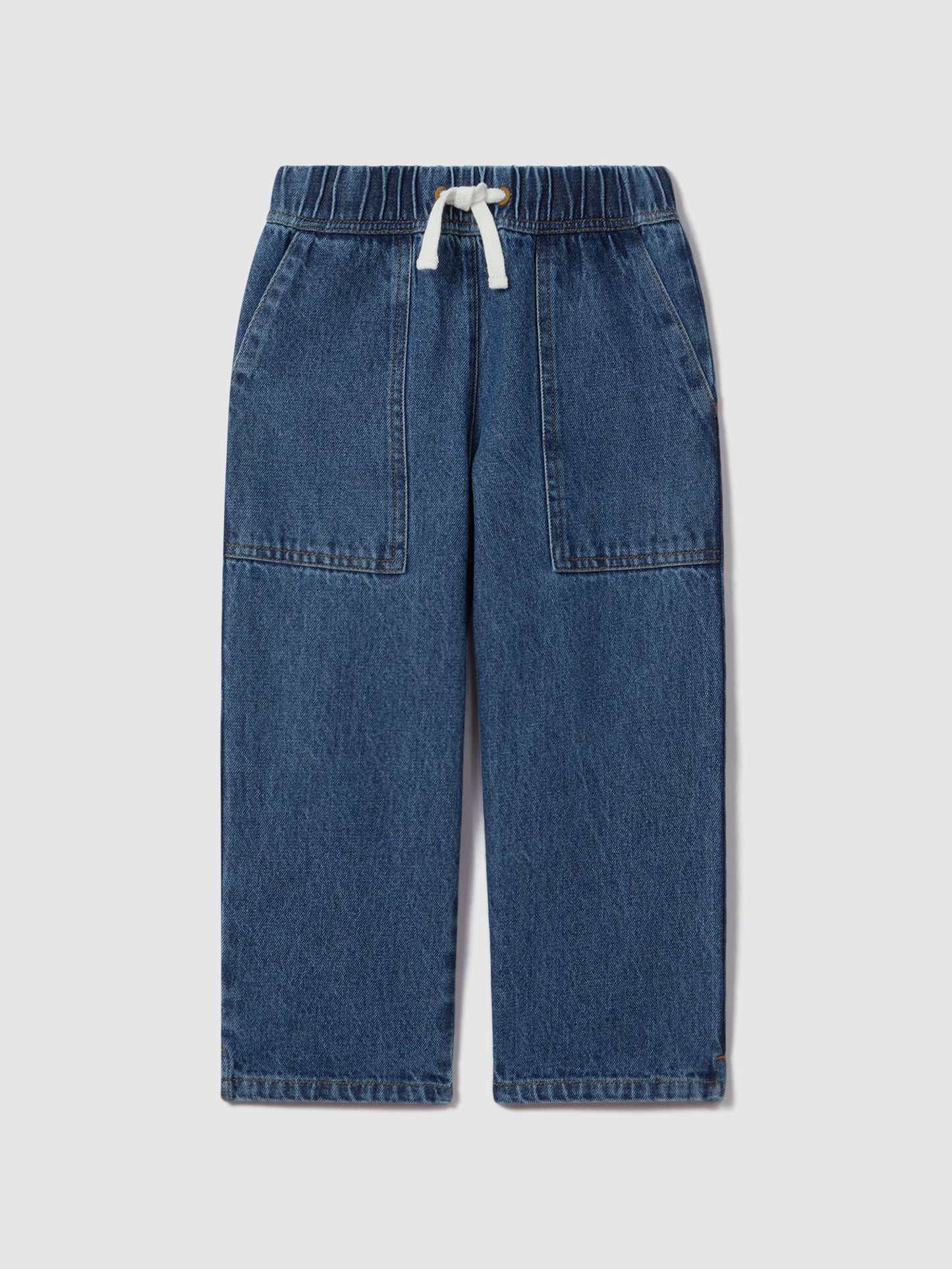 Dsiney Kidz - Reiss Blue Marloe 9-13 yrs Drawstring Waist Straight Leg Jeans image 2