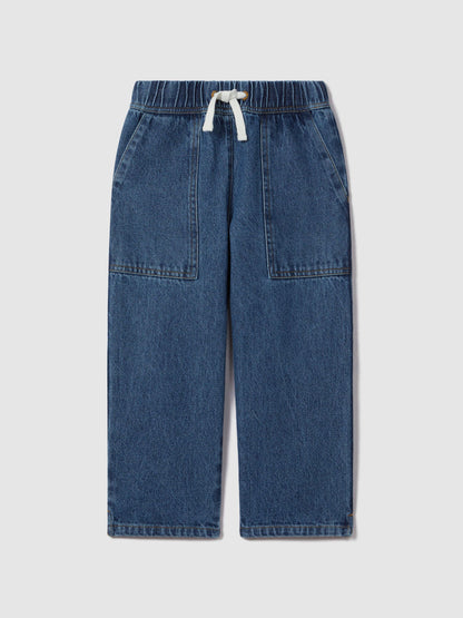 Dsiney Kidz - Reiss Blue Marloe 9-13 yrs Drawstring Waist Straight Leg Jeans image 2