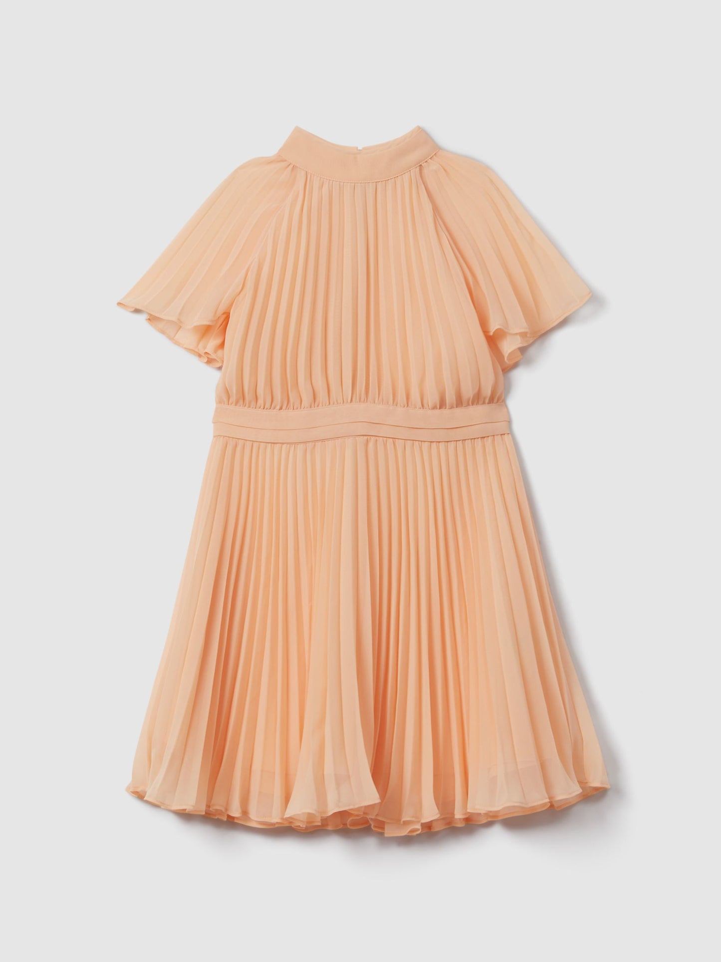 Dsiney Kidz - Reiss Apricot Verity Senior Pleated Cape Sleeve Dress image 2