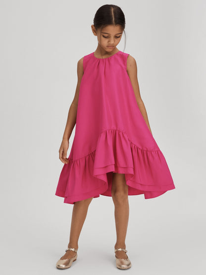 Dsiney Kidz - Reiss Bright Pink Cherie 9-13 yrs Layered High-Low Dress image 3