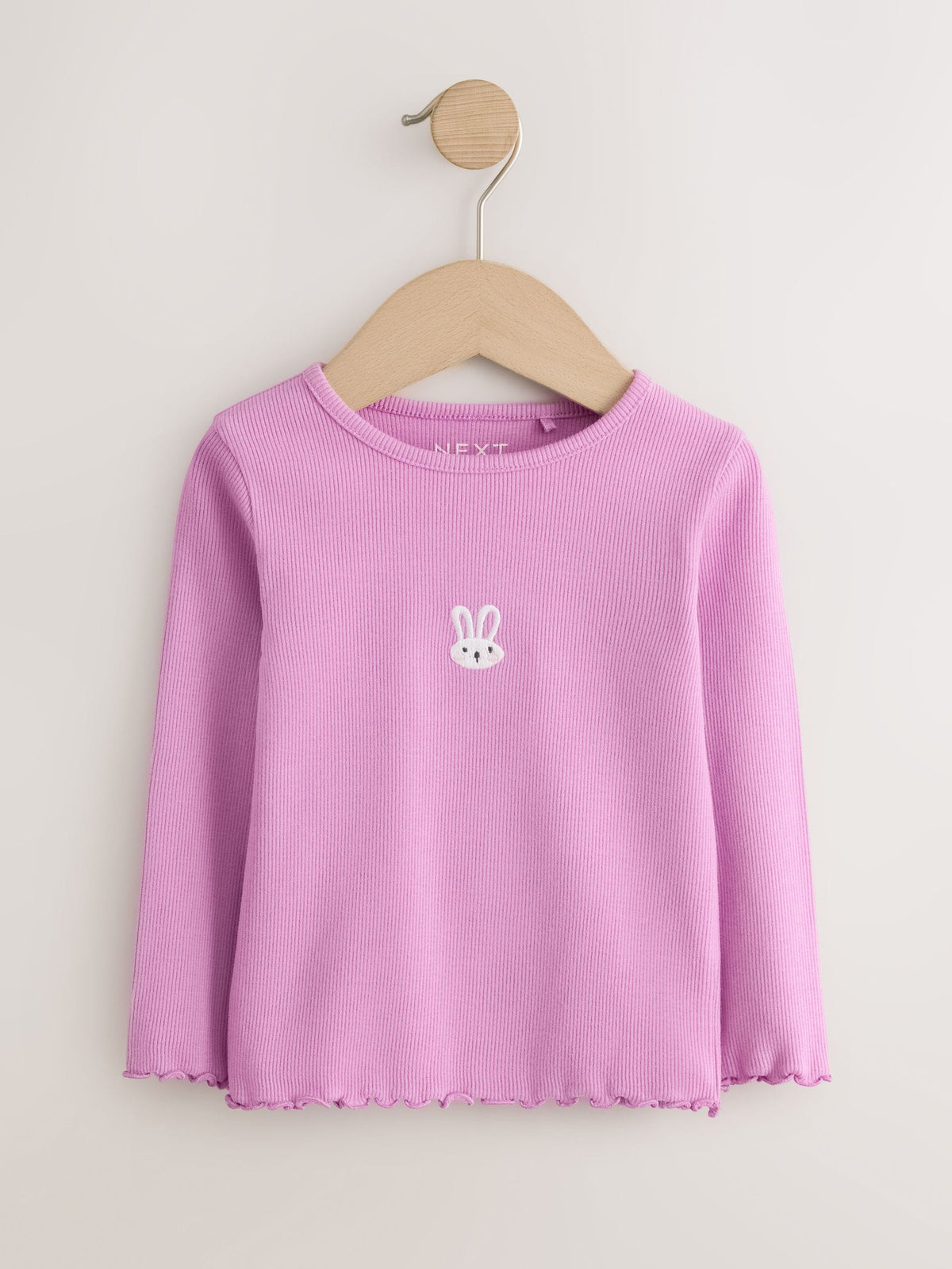 Dsiney Kidz - Pink Bunny Embroidery Rib Long Sleeve T-Shirt (3mths-7yrs) image 1