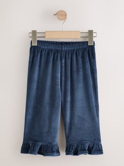 Navy Corduroy Wide Leg Frill Trousers (3mths-7yrs) - image 1