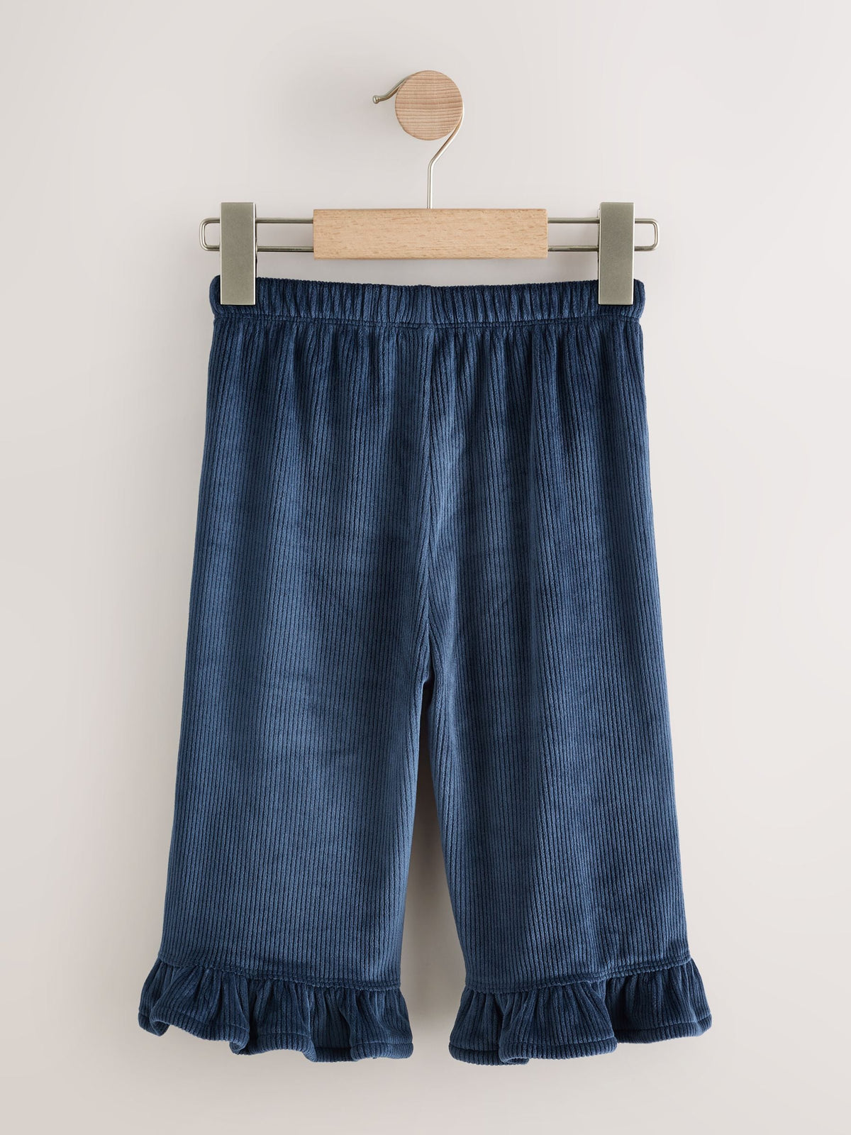 Navy Corduroy Wide Leg Frill Trousers (3mths-7yrs) - image 2