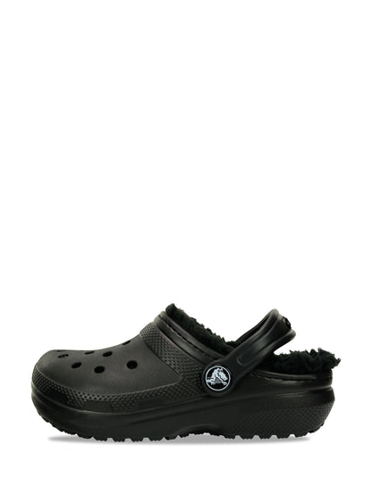 Crocs Black Fluffy Kids Lined Clogs image 4