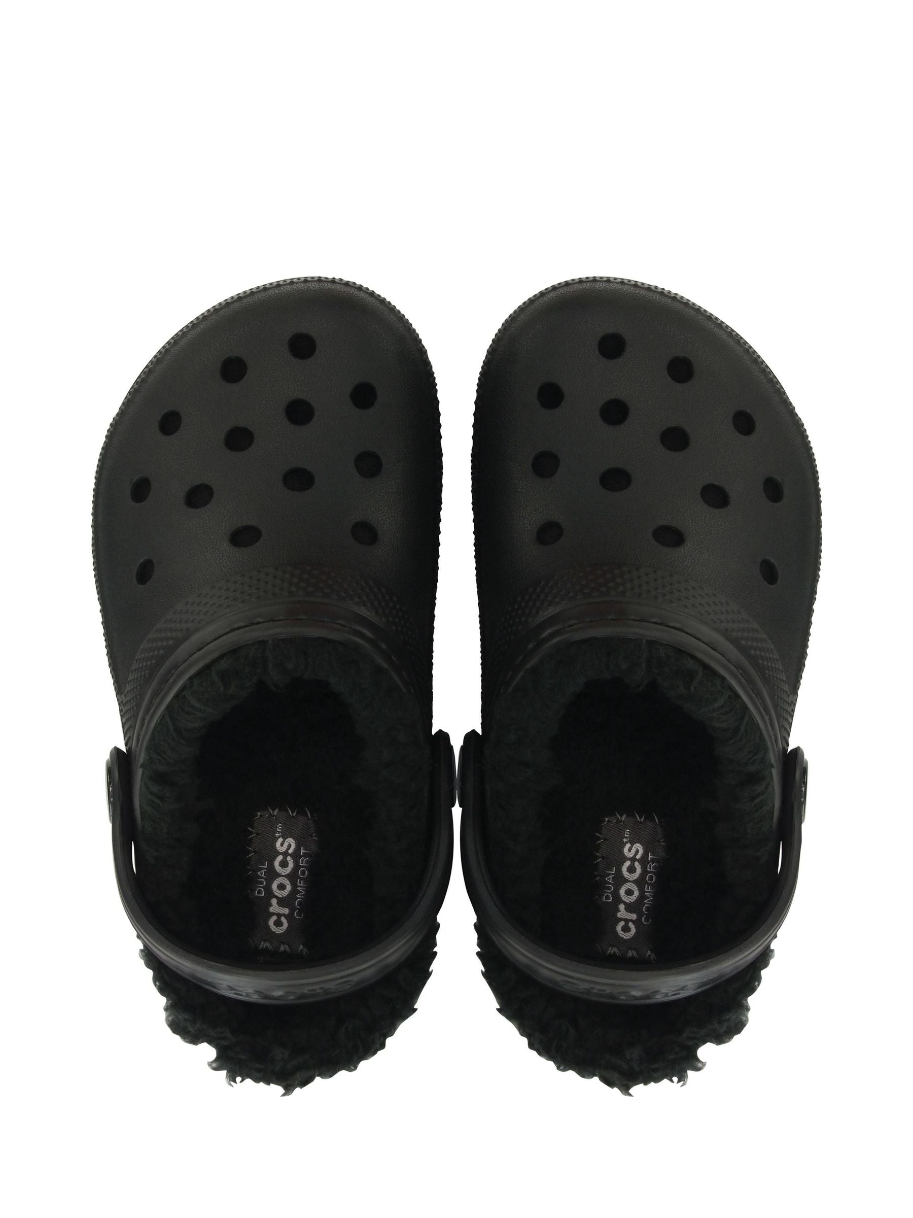 Crocs Black Fluffy Kids Lined Clogs image 5