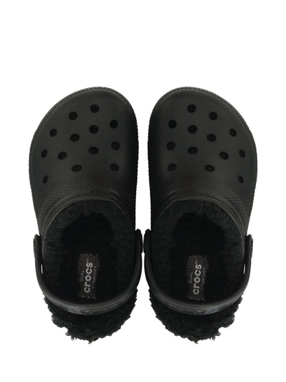 Crocs Black Fluffy Kids Lined Clogs image 5