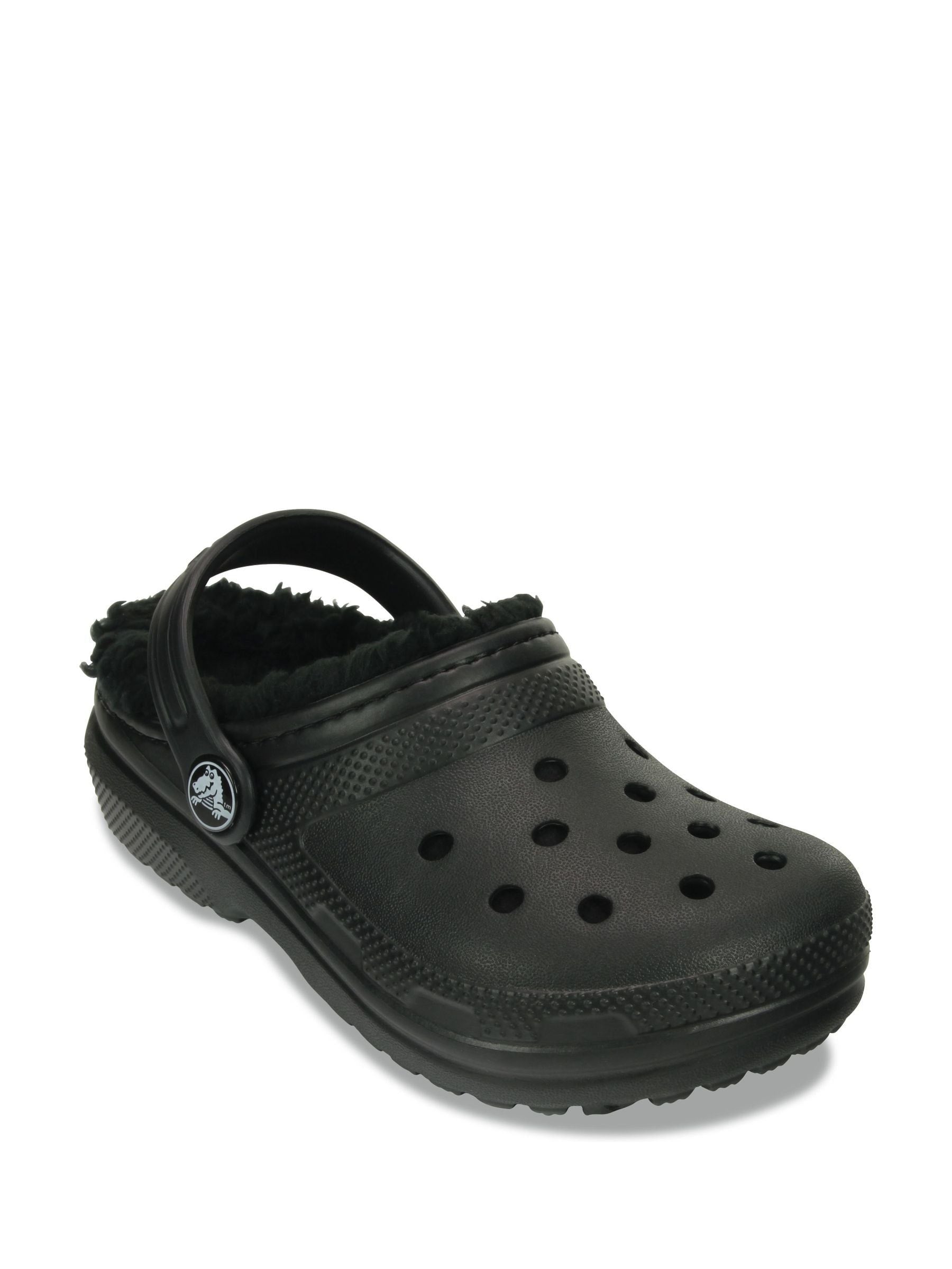 Crocs Black Fluffy Kids Lined Clogs image 6
