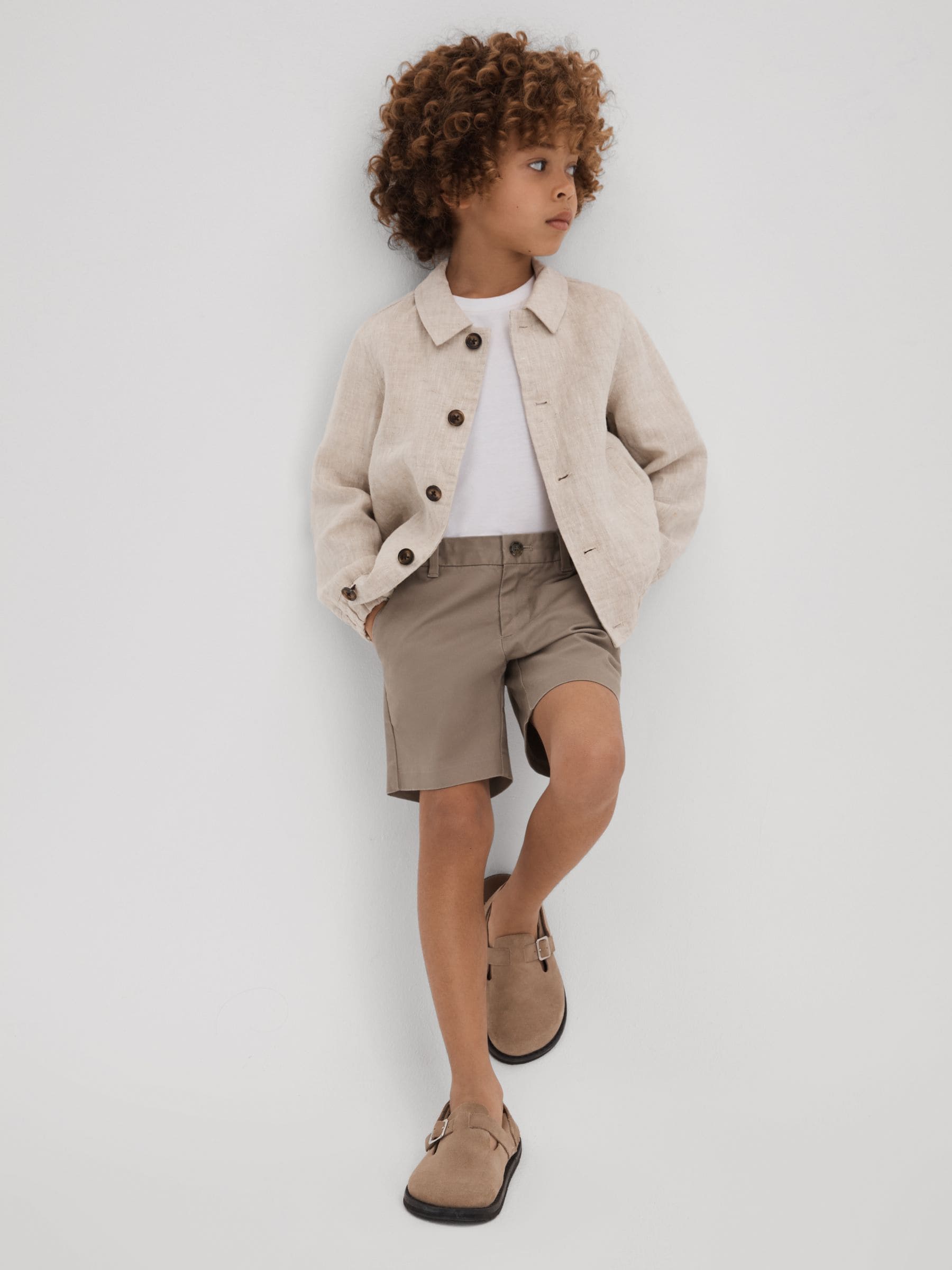 Dsiney Kidz - Reiss Mushroom Brown Wicket 9-13 yrs Casual Chino Shorts image 1