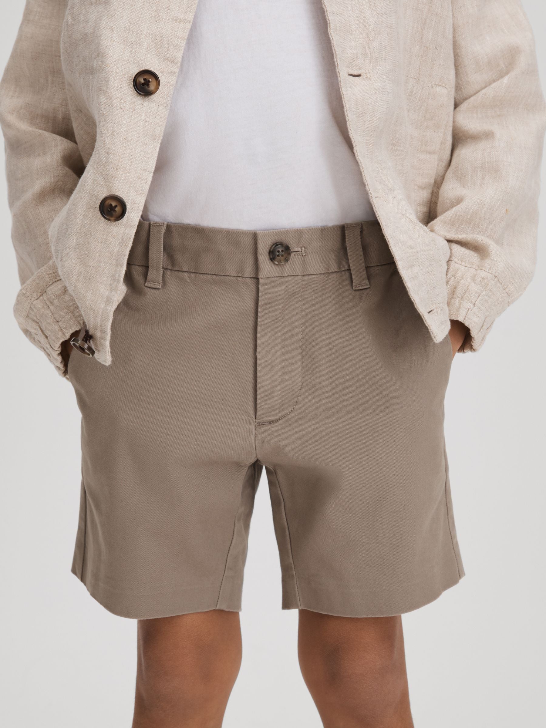 Dsiney Kidz - Reiss Mushroom Brown Wicket 9-13 yrs Casual Chino Shorts image 3