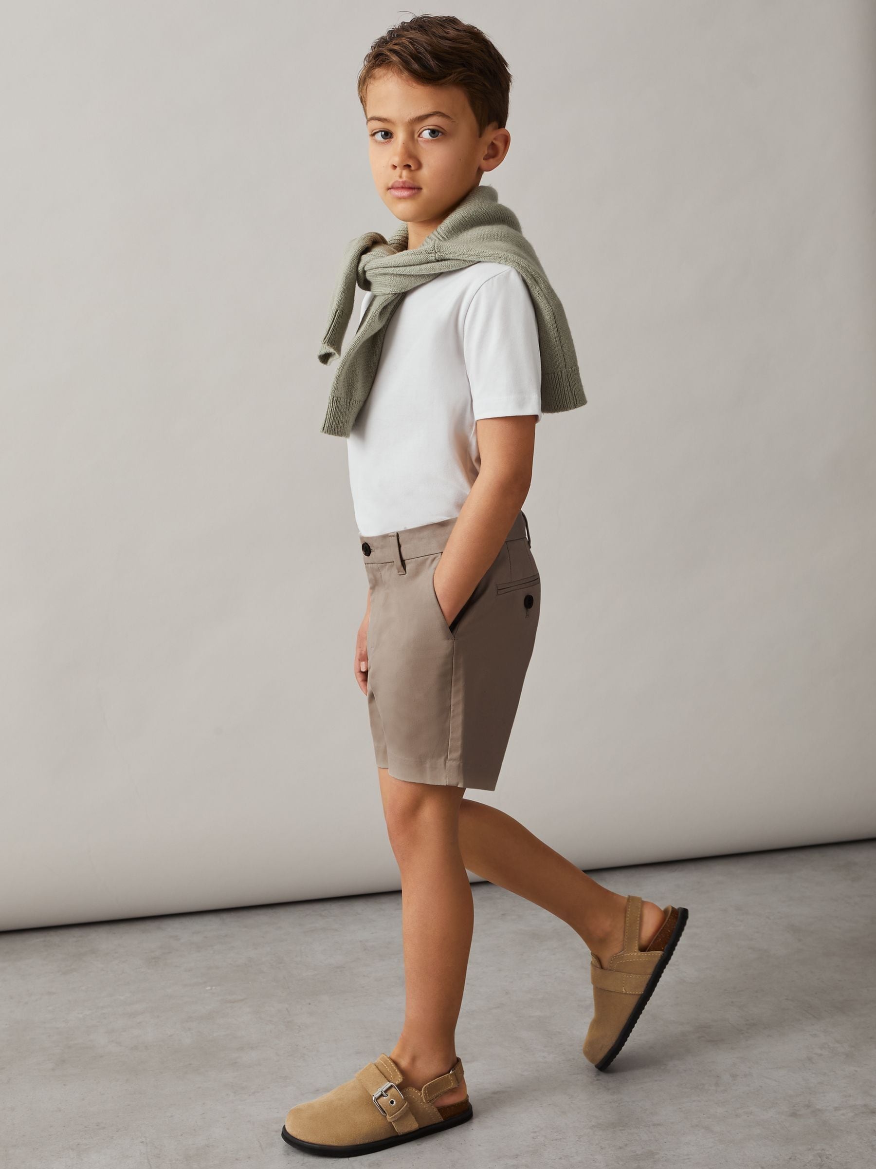 Dsiney Kidz - Reiss Mushroom Brown Wicket 3-9 yrs Casual Chino Shorts image 1