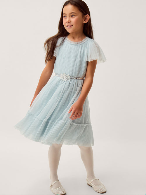 Dsiney Kidz - Monsoon Green Sky Embellished Pleated Party Dress image 1