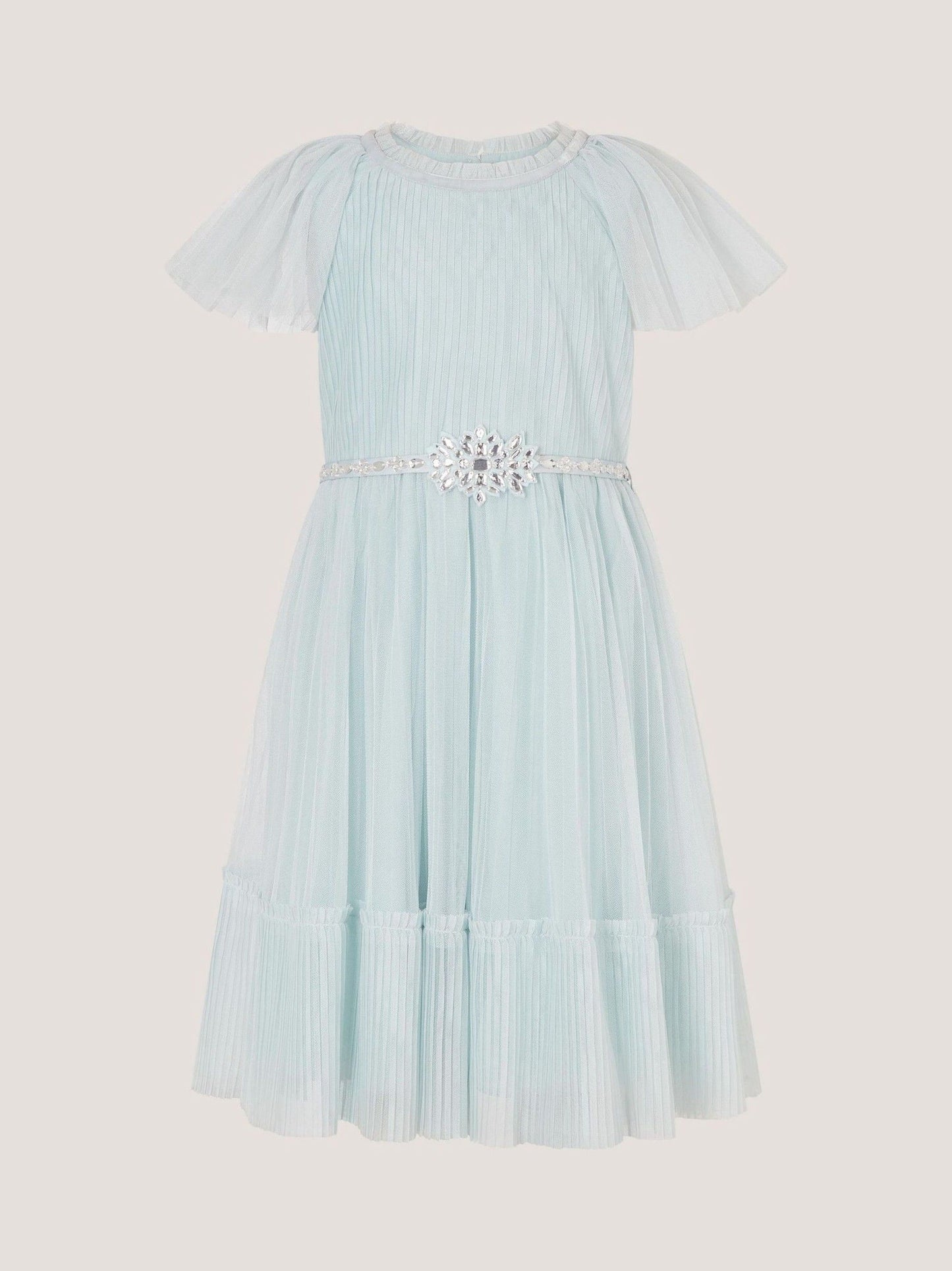 Monsoon Green Sky Embellished Pleated Party Dress image 1
