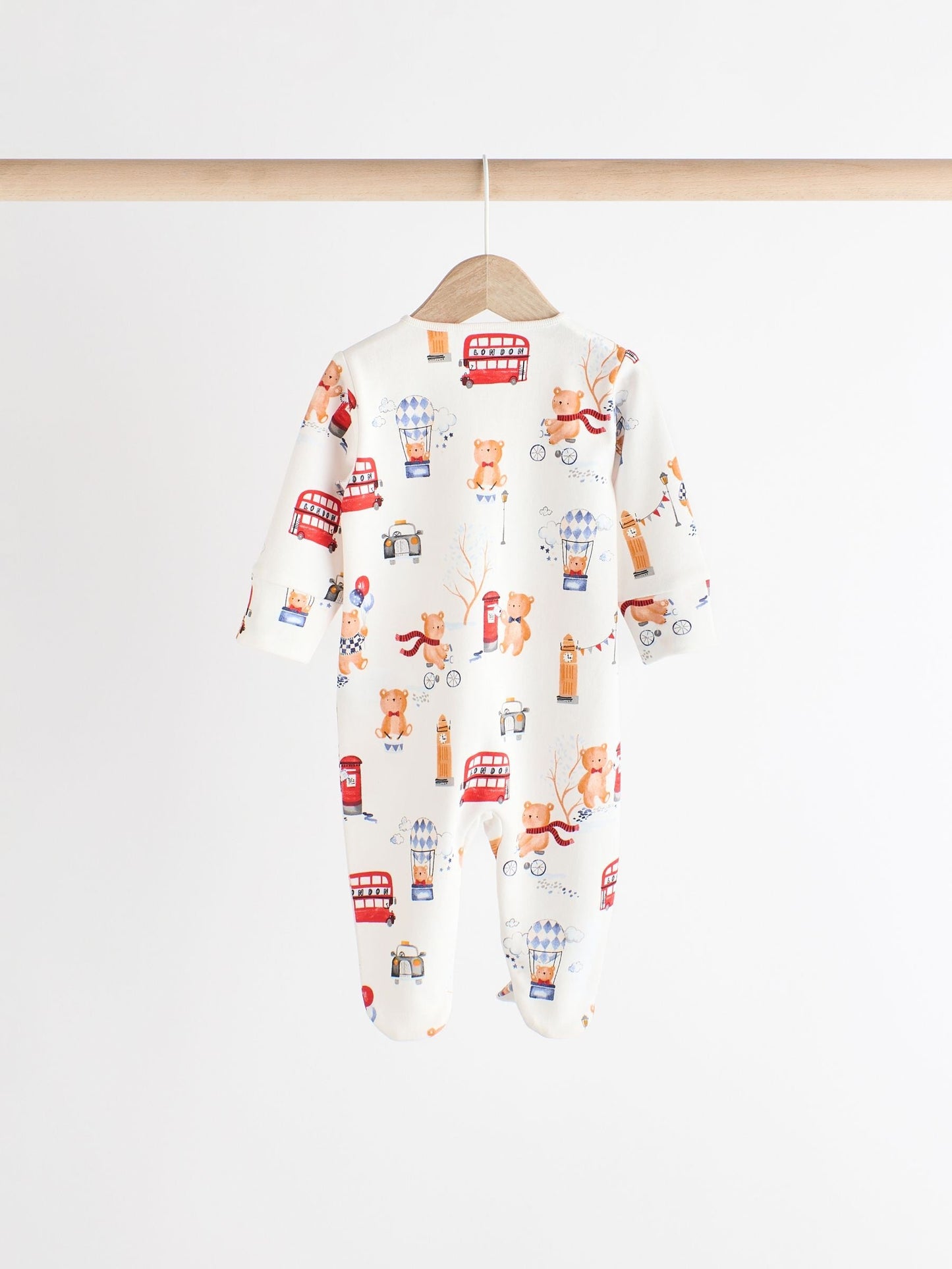 Red/Blue Baby Two Way Zip Sleepsuits 3 Pack (0-2yrs)