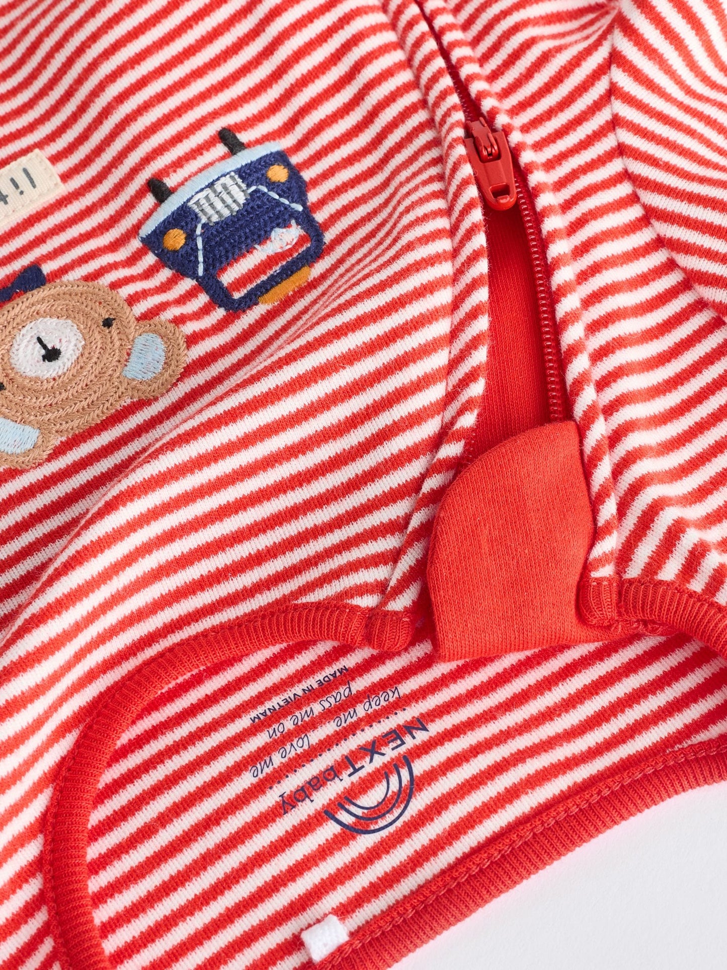 Red/Blue Baby Two Way Zip Sleepsuits 3 Pack (0-2yrs)