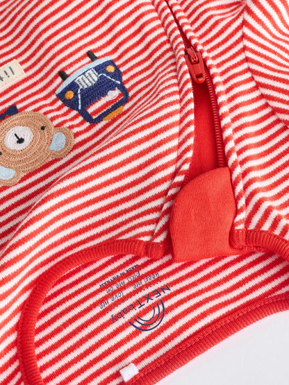 Red/Blue Baby Two Way Zip Sleepsuits 3 Pack (0-2yrs)