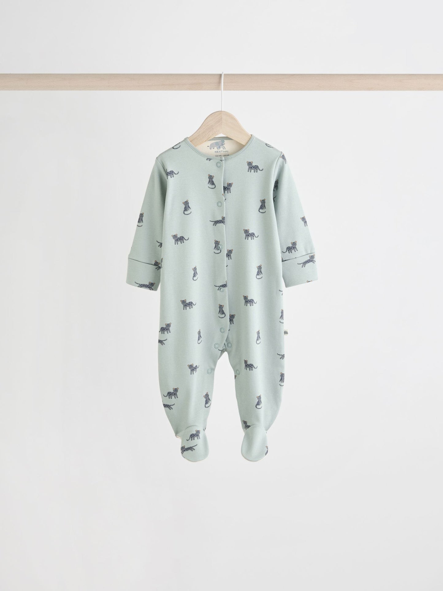 Teal Blue Patterned Baby Sleepsuits 5 Pack (0-2yrs)
