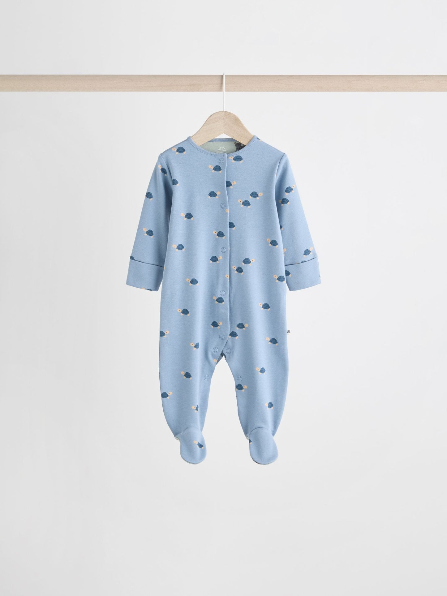 Teal Blue Patterned Baby Sleepsuits 5 Pack (0-2yrs)