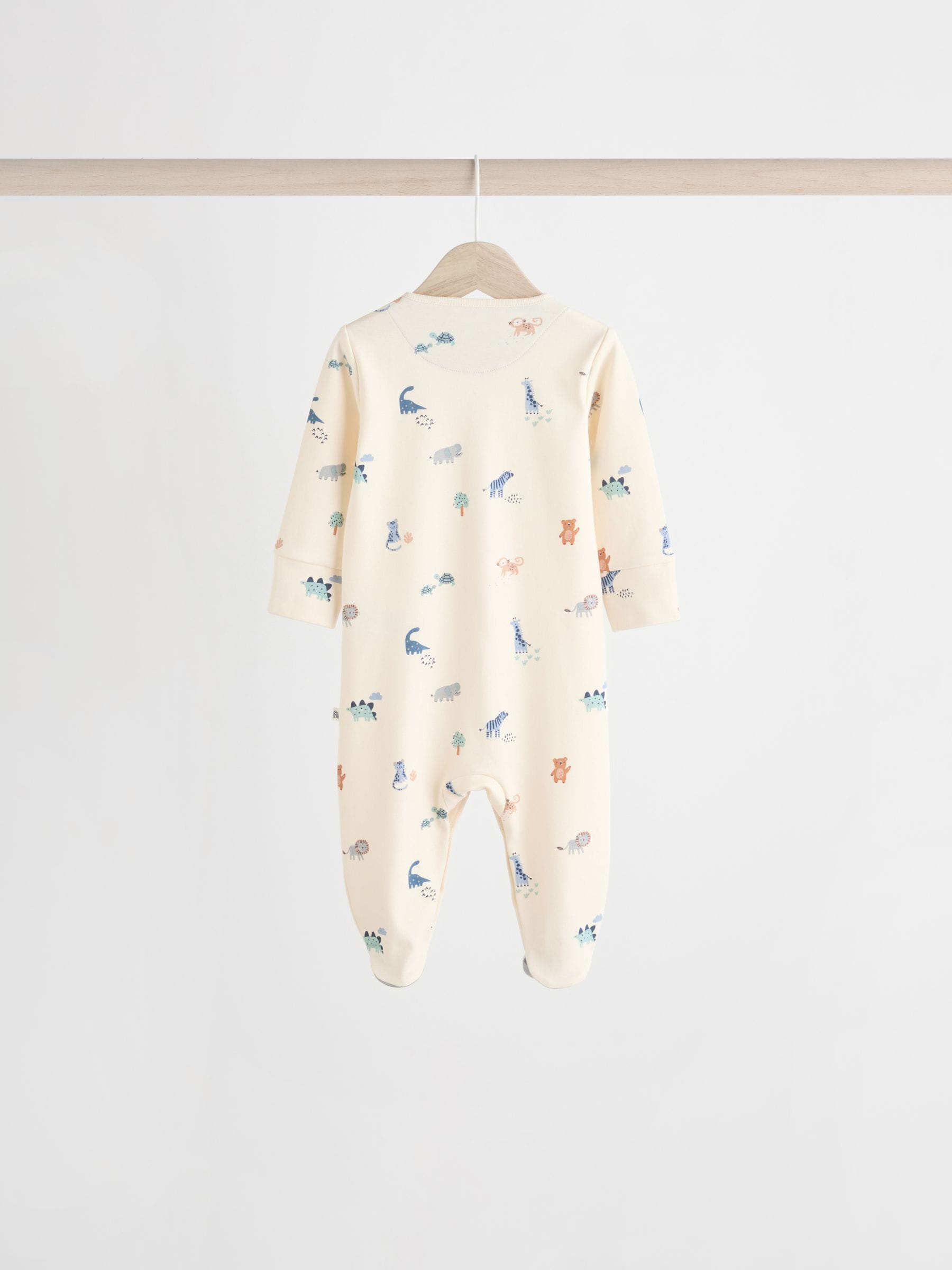Teal Blue Patterned Baby Sleepsuits 5 Pack (0-2yrs) image 8