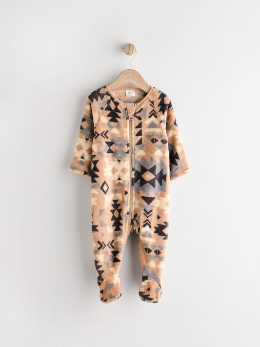 Neutral Baby Zip Fleece Sleepsuit image 1