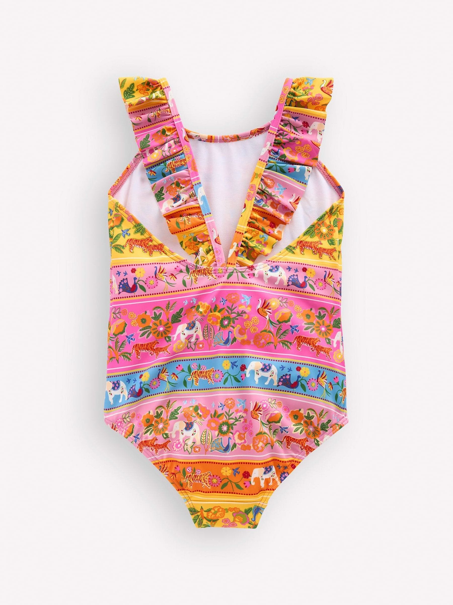 Boden Multi Safari Floral Print Hallie Frill Strap Swimsuit image 2