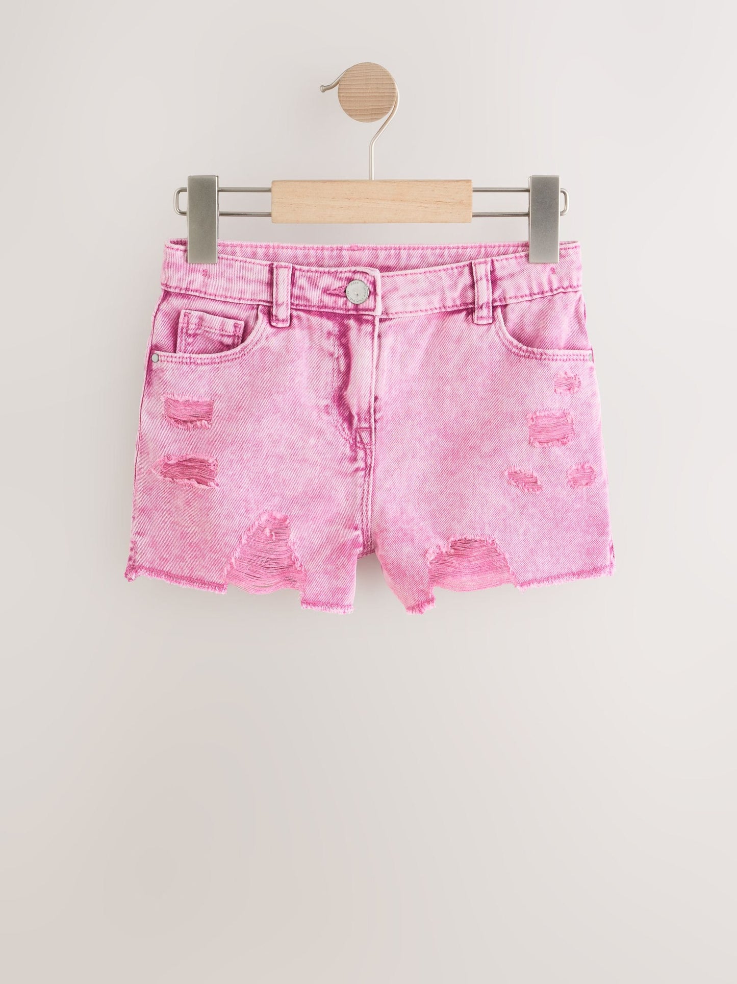 Dsiney Kidz - Pink 100% Cotton Frayed Edge Distressed Shorts (3-16yrs) image 5