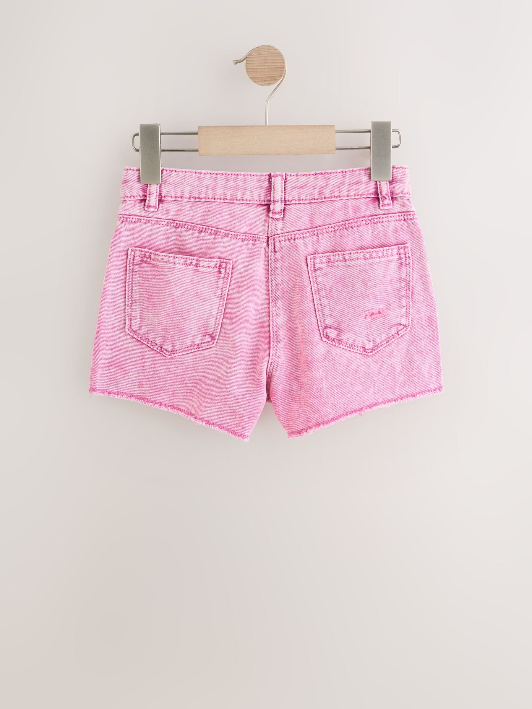 Dsiney Kidz - Pink 100% Cotton Frayed Edge Distressed Shorts (3-16yrs) image 6
