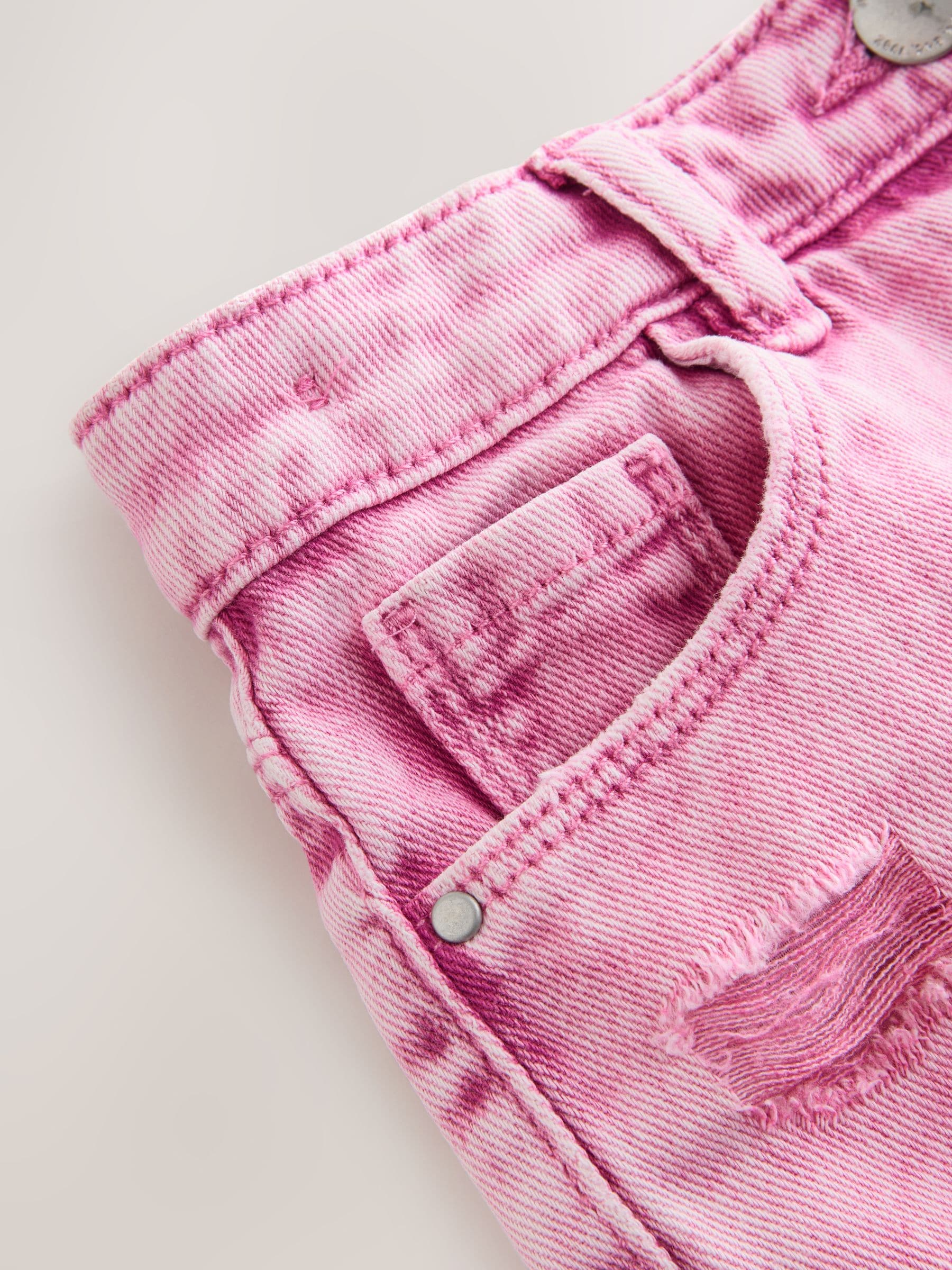 Dsiney Kidz - Pink 100% Cotton Frayed Edge Distressed Shorts (3-16yrs) image 8