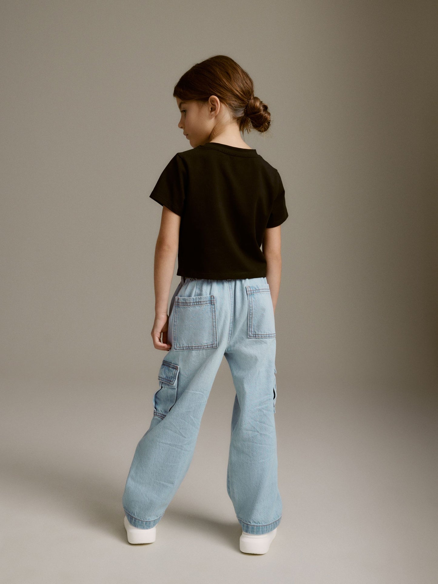 Dsiney Kidz - Light Blue Denim Wide Leg Cargo Jeans (3-16yrs) image 3