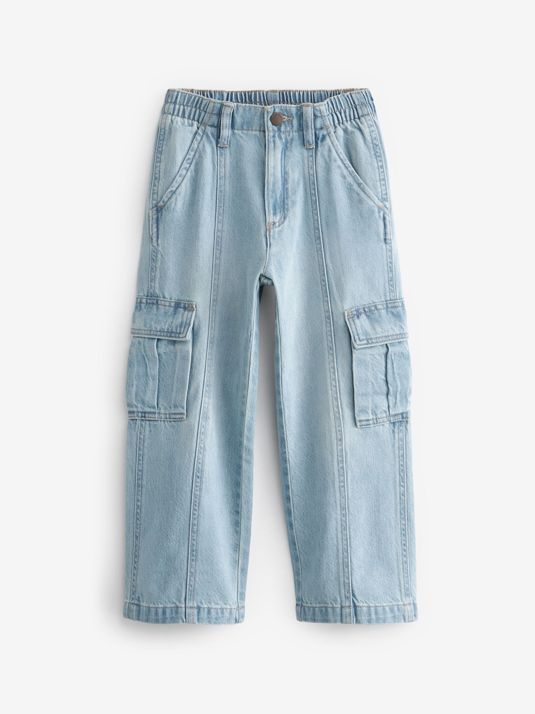 Dsiney Kidz - Light Blue Denim Wide Leg Cargo Jeans (3-16yrs) image 5