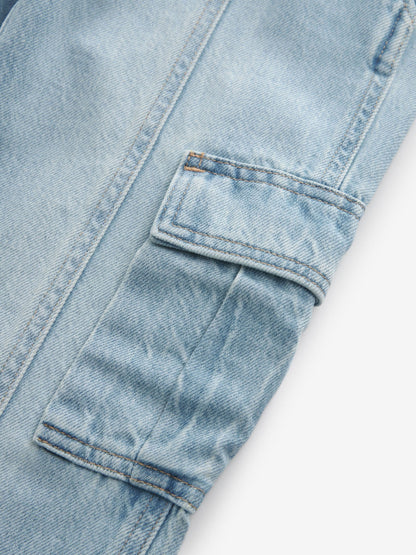 Dsiney Kidz - Light Blue Denim Wide Leg Cargo Jeans (3-16yrs) image 7