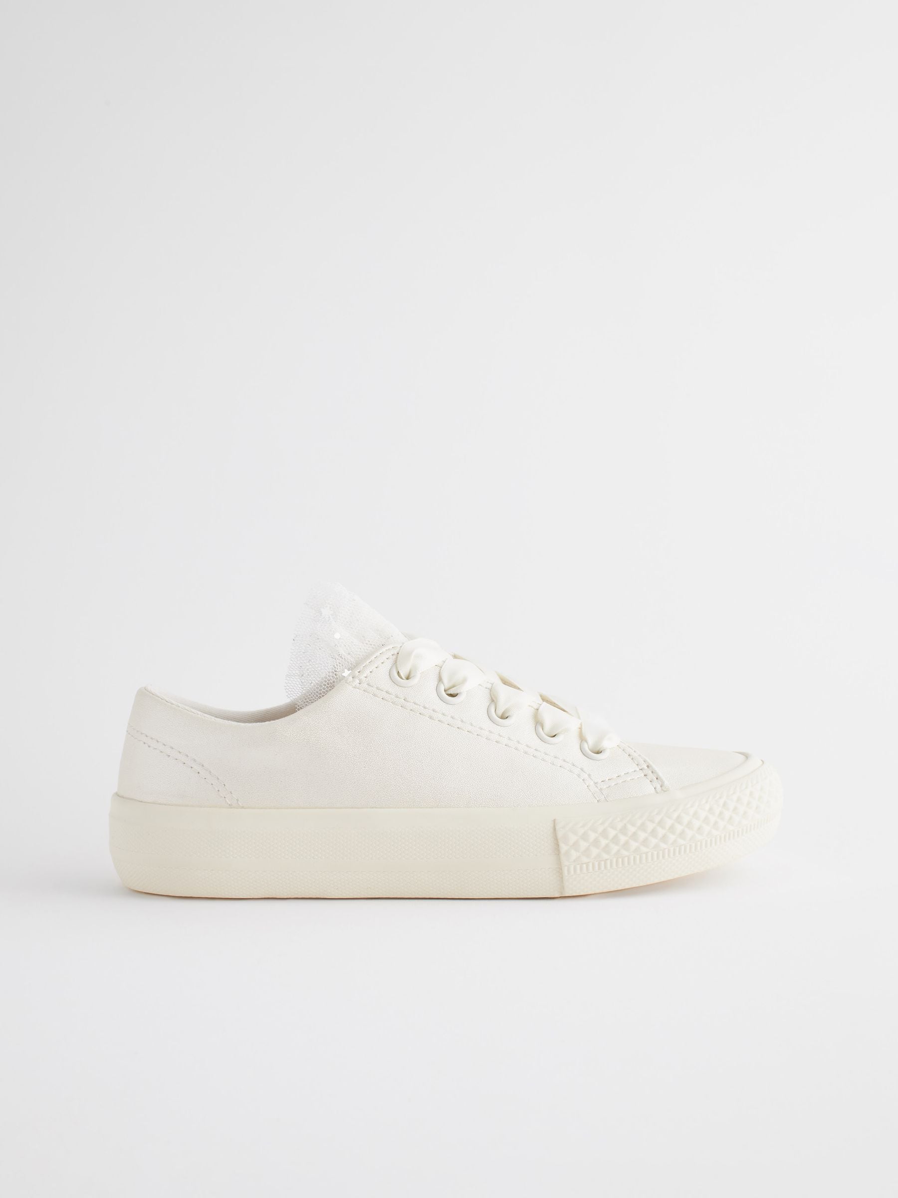 White Occasion Tulle Lace-Up Trainers image 2