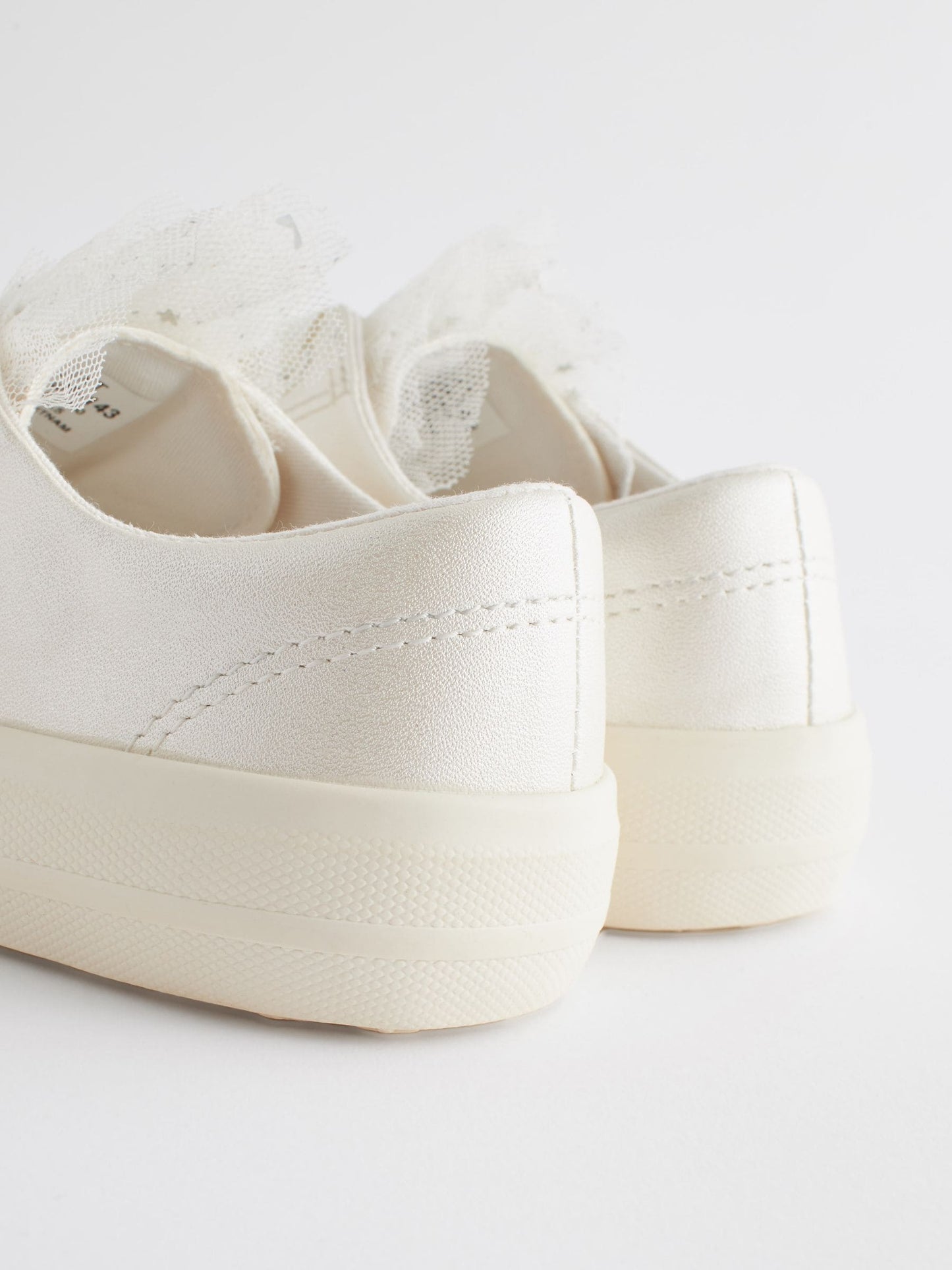 White Occasion Tulle Lace-Up Trainers image 5