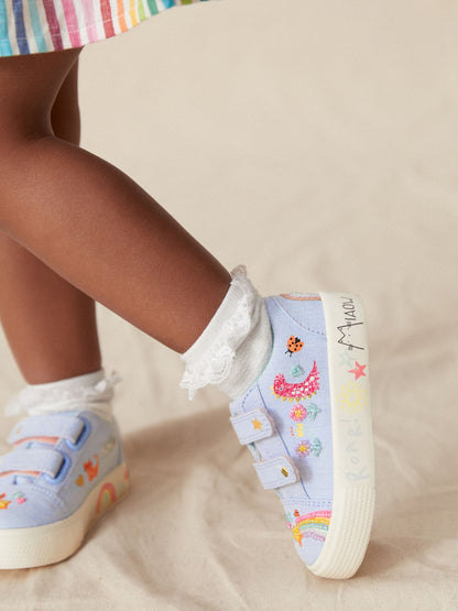Blue Rainbow Standard Fit (F) Embellished Touch Fasten Strap Trainers image 5