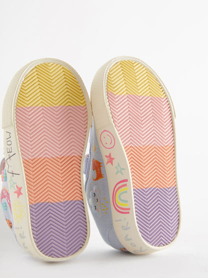 Blue Rainbow Standard Fit (F) Embellished Touch Fasten Strap Trainers image 9