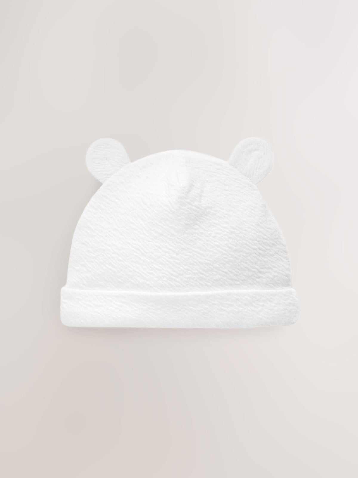 White Beanie Jersey Baby Hats 3 Pack (0-12mths) image 2