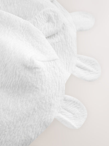 White Beanie Jersey Baby Hats 3 Pack (0-12mths) image 3