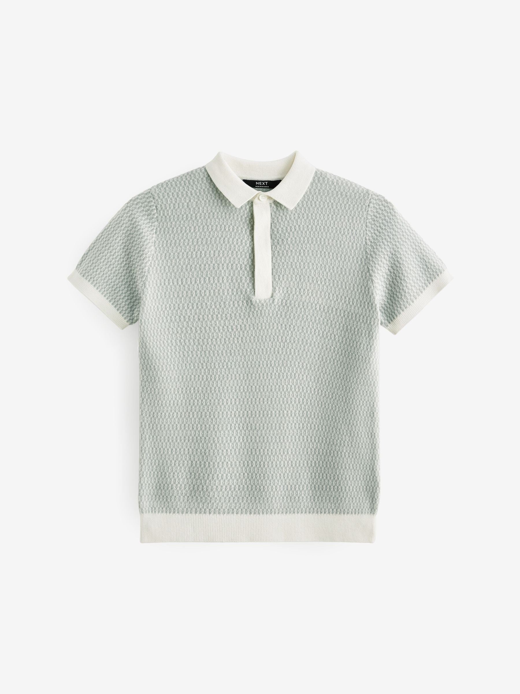 Dsiney Kidz - Blue 100% Cotton Short Sleeve Geo Pattern Polo Shirt (3-16yrs) image 1