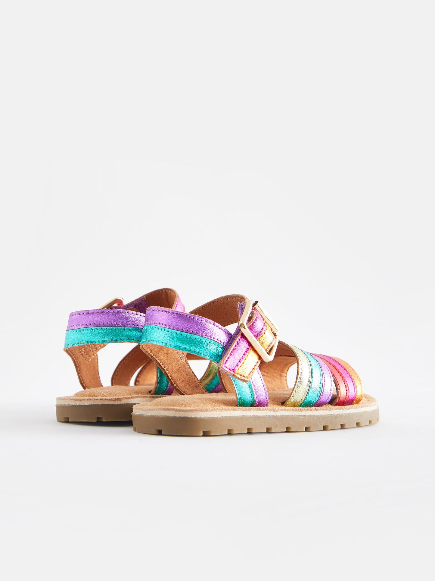 Rainbow Standard Fit (F) Leather Stripe Sandals image 3
