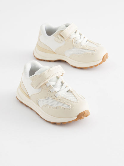 White Elastic Lace Touch Fastening Trainers image 3