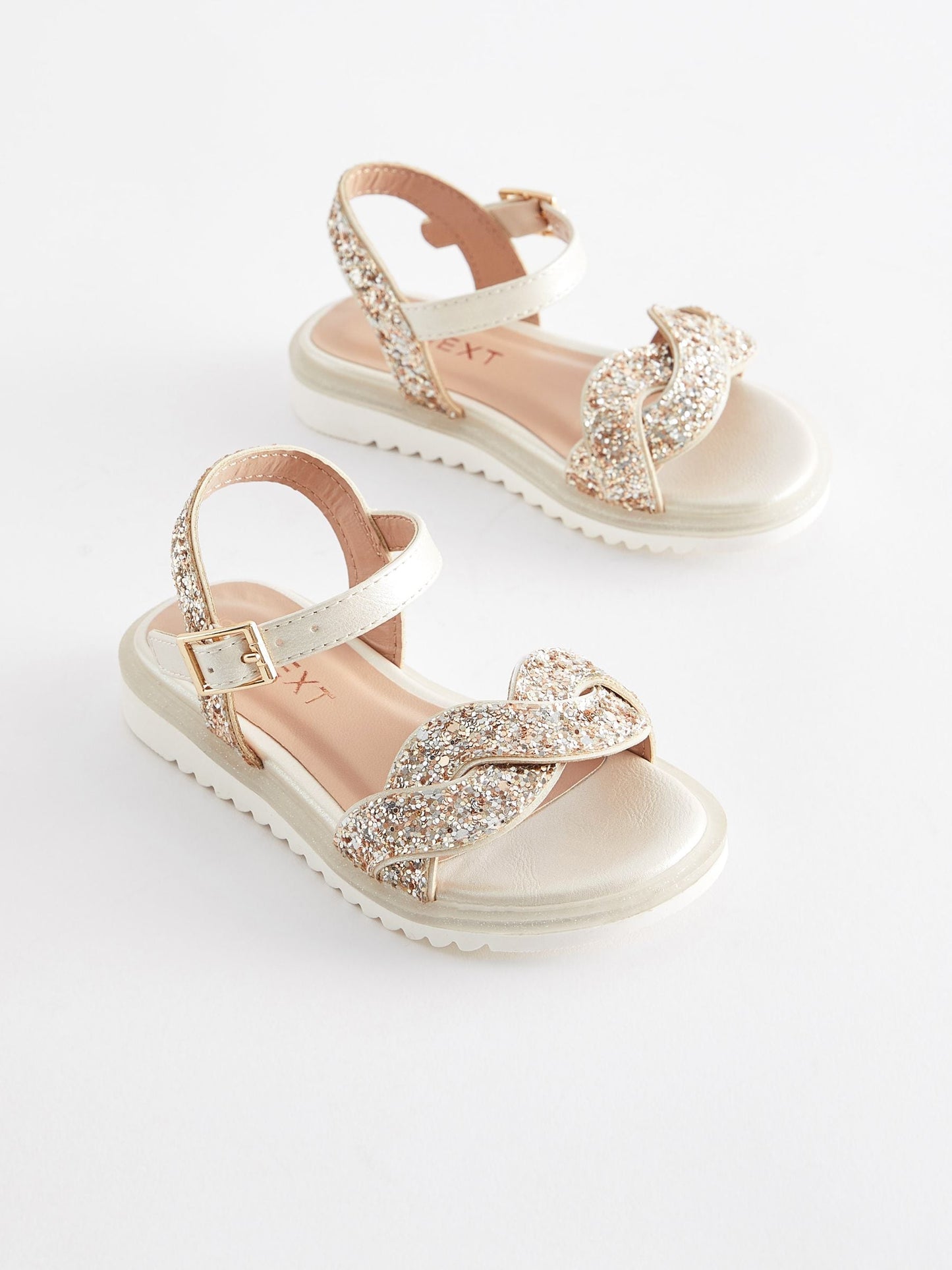 Ivory Cream Glitter Occasion Sandals image 1