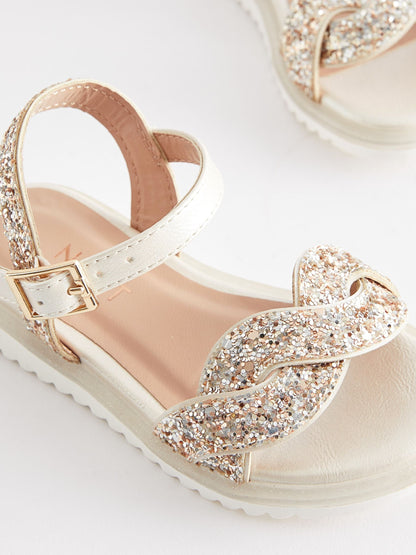 Ivory Cream Glitter Occasion Sandals image 3